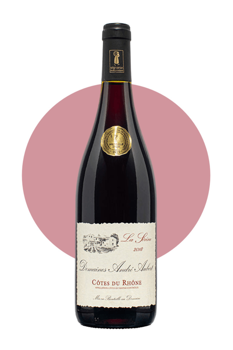 Domaines-Andre-Aubert-La-Serine-Rouge-AOC-2024-Rotwein-Cotes-du-Rhone-Flasche