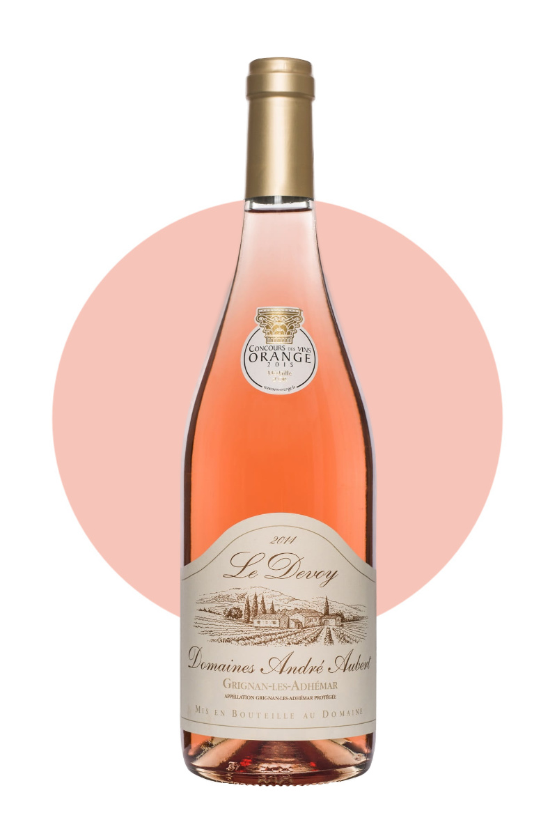 Domaines-Andre-Aubert-Le-Devoy-Rose-AOC-2024-Rosewein-Cotes-du-Rhone-Flasche